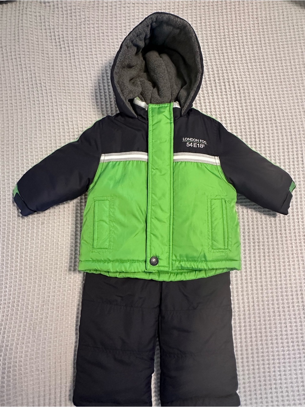London Fog Bright Green and Black Toddler Jacket